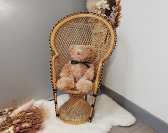 Armchair 76 cm / Emmanuelle rattan armchair / Wicker armchair / Peacock rattan chair / Rattan armchair