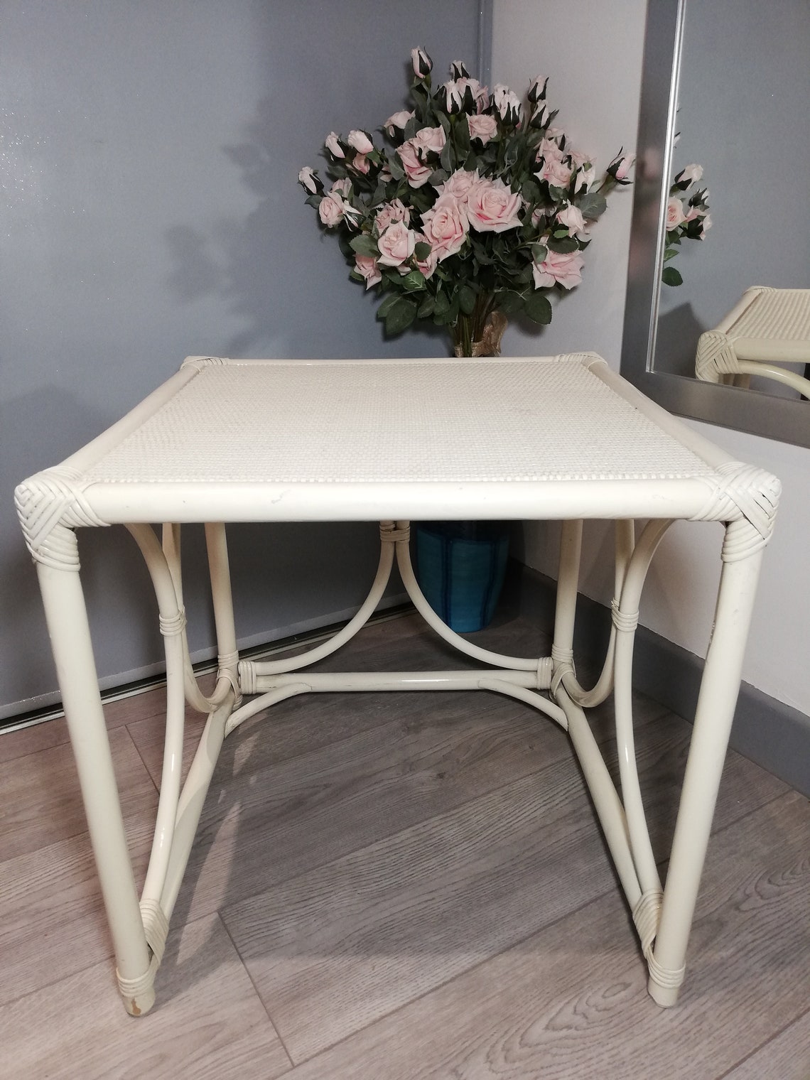 Table rotin / Table en osier / Table d'appoint / Rattan table / Table basse, Foto 2 von 5
