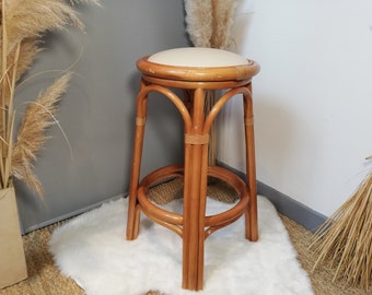 Tabouret haut / Tabouret de bar / Tabouret en rotin / Rattan stool / Bar stool