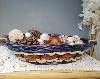 Large wicker basket / Rattan basket / Fruit basket / Basket / Wicker dish / Wicker basket