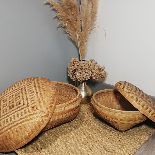 Paniers en osier / Boîtes en rotin / Paniers de rangement / Boîtes rondes en bois / Boîtes gigognes / Rattan box