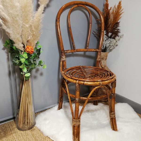 Chaise bambou / Chaise en bois / Rattan chair