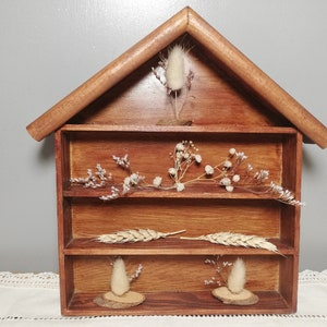 Étagère Murale Bois Rustique Récupéré, Style Chalet, Fait Main Avec Rangements