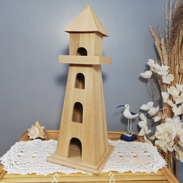 Phare en bois / Lighthouse / Wooden lighthouse / Décoration marine