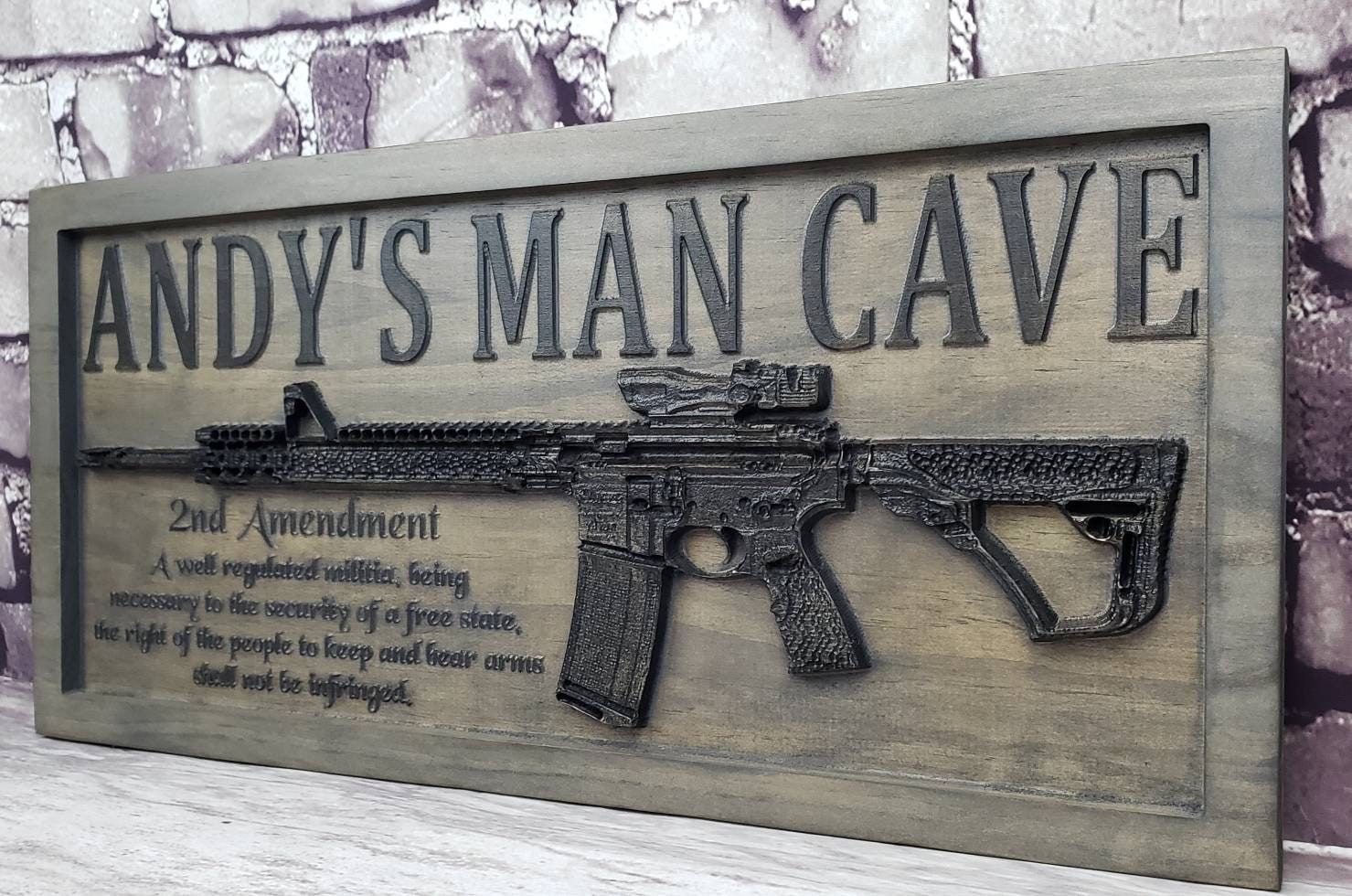 Customizable AR-15 Rifle Gun Decor Military Rifles Second Amendment ...