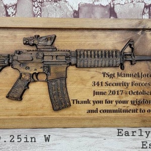 Placa de rifle militar M4 personalizable