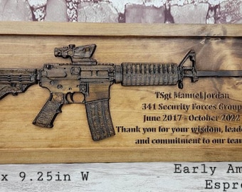 Customizable M4 Military Rifle Plaque