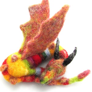 hair accessories dragon Clip Sleeping Dragon lucky rainbow purple  Dragon  Needle Felted Baby Dragon   Mythical Animals  Rare Creatures