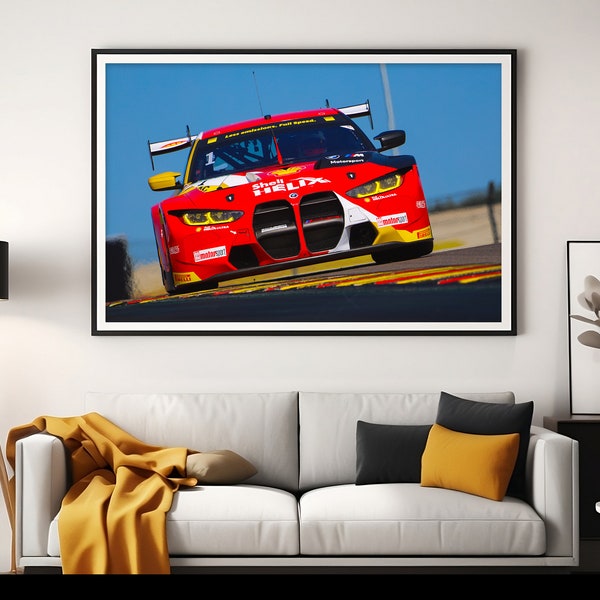 Poster BMW M4 GT3 - Schubert Motorsport, Rennstrecke, Racing, Autorennen, Fotoposter, Auto, Rennwagen, GT, Sachsenring, verschiedene Größen