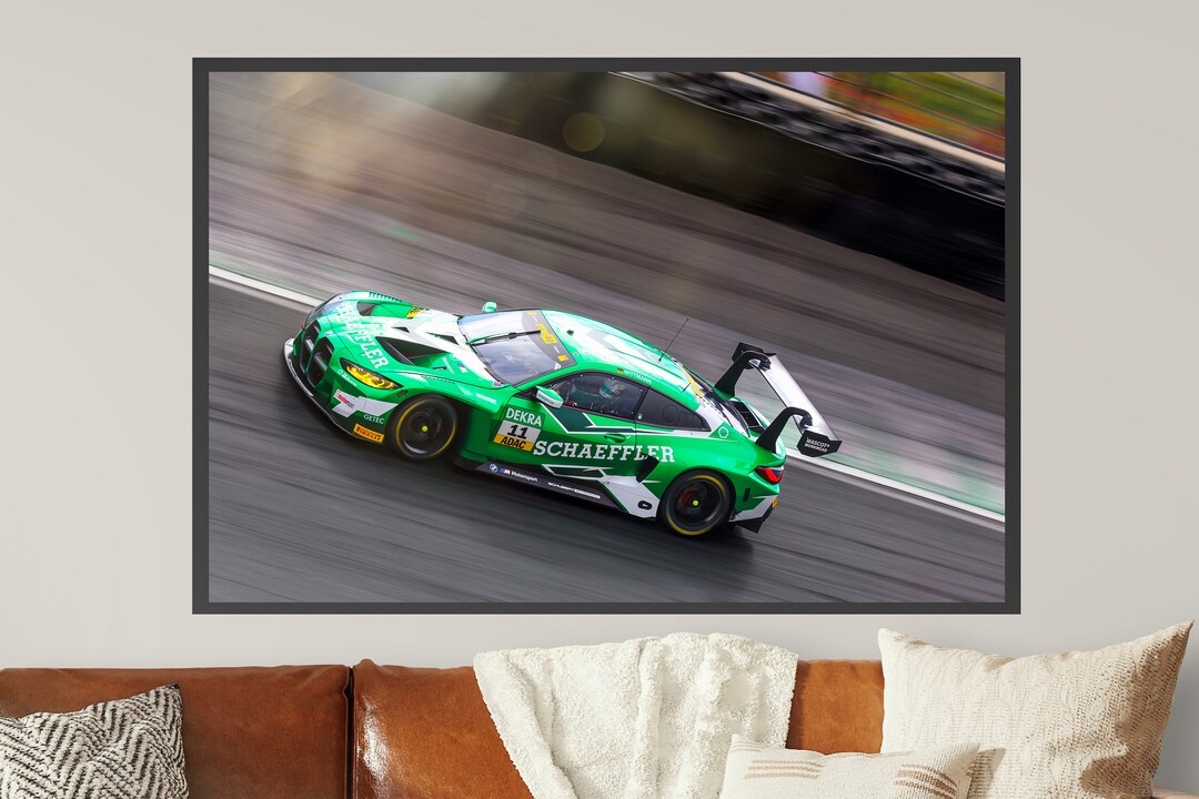 Car Poster BMW M4 GT3 - Schubert Motorsport Racetrack Racing Car Race ...