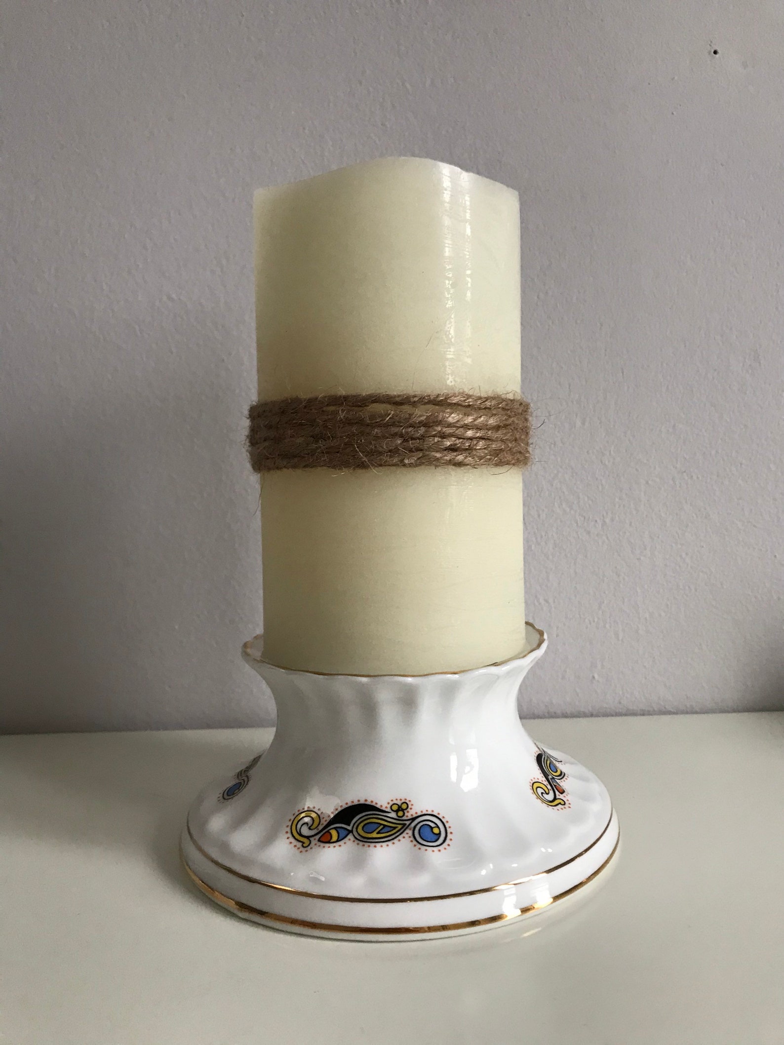 Royal Tara Irish China Celtic Pillar Candle Holder Etsy