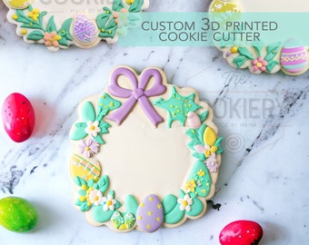 Easter Egg Wreath Cookie Cutter, Easter Bunny Cutter, 3D Printed Cookie Cutter - TCK13210