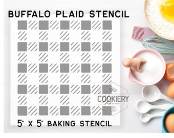 Buffalo Plaid Pattern Cookie Stencil - Baking Stencil - Cake Stencil