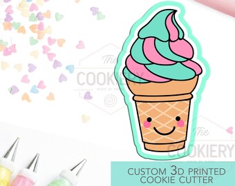 Eistüte Ausstechform - Soft Serve Eis Keks - 3D Gedruckter Ausstechform - TCK22109