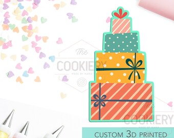 Stack of Christmas Gifts Cookie Cutter - Christmas Gifts Cookie Cutter - Winter Christmas Cutter -   3D Printed Cookie Cutter - TCK84183