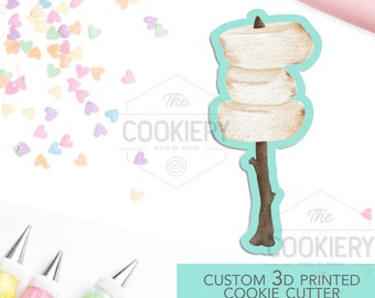 Marshmallows on a Stick koekjesvorm - campingkoekjesvorm - 3D-geprinte koekjesvorm - TCK89163