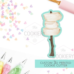 Marshmallows on a Stick Cookie Cutter - Camping Cookie Cutter - 3D Printed Cookie Cutter - TCK89163