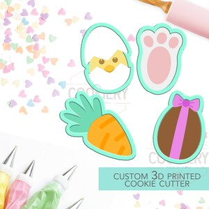 Assorted Easter Mini Cookie Cutter Set - Mini Cookie Cutters - 3D Printed Cookie Cutter - TCK12117 - Set of 4