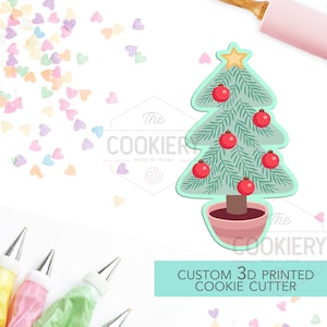 Potted Christmas Tree Cookie Cutter - Winter Rabbit Cookie Cutter - Winter Cutter -   3D Printed Cookie Cutter - TCK84129