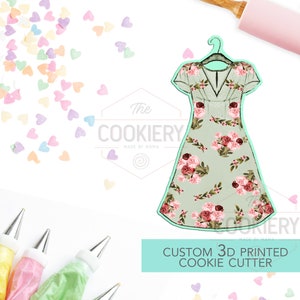 Sun Dress on Hanger Cookie Cutter - Summer Women&#39;s Dress Cookie Cutter -  Fashion Cookie Cutter - 3D Printed Cookie Cutter - TCK72127