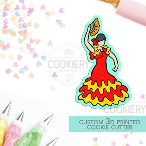 Flamenco Dancer Cookie Cutter - Flamenco Cookie Cutter -  Spanish Themed Cutter - TCK74129