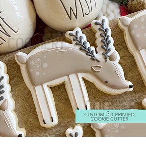 Christmas Reindeer Cutter - Winter Deer Cookie Cutter - Winter Christmas Cutter -   3D Printed Cookie Cutter - TCK87151