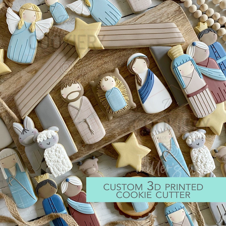 Nativity Scene Peg Dolls Cutter Set Cookie Cutter Peg Dolls Etsy