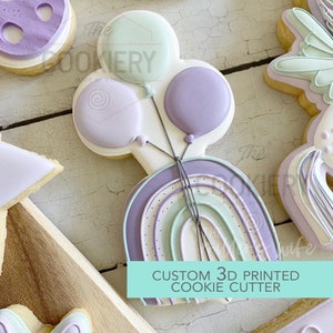Balloon Rainbow Cookie Cutter - Birthday Cookie Cutter  - 3D Printed Cookie Cutter - TCK88167