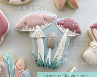 Mushroom Toadstool Cluster Cookie Cutter - Fall and Thanksgiving - Cookie Cutter -  3D Printed Cookie Cutter - TCK86173