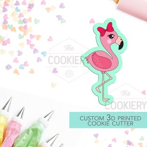 Flamingo with Bow Cookie Cutter - Summer Beach Cookie Cutter - 3D Printed Cookie Cutter - TCK34142