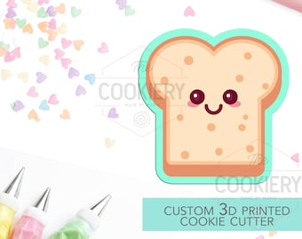 Cortador de galletas con forma de rebanada de pan tostado - Cortador de galletas con forma de desayuno - Cortador de galletas impreso en 3D - TCK22140