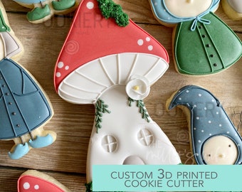 Skinny Toadstool Cookie Cutter - Cute Forest Gnome Cutter  - 3D Printed Cookie Cutter - TCK85241