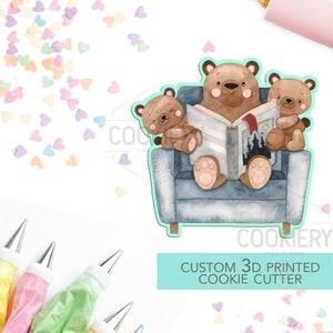 Papa Bear and Baby Bear Cookie Cutter - Father&#39;s Day Cookie Cutter -  3D Printed Cookie Cutter - TCK19115