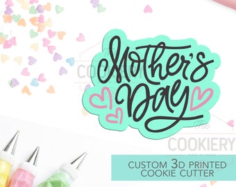 Mother's Day Cookie Cutter - Thank You Mom Cookie Cutter - Mother's Day Cutter - Stencil and Cutter - 3D Printed Cookie Cutter - TCK23119