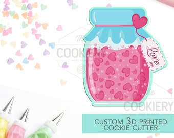 Love Jam Cookie Cutter - Valentine's Day Cookie Cutter - 3D Printed Cookie Cutter - TCK44141