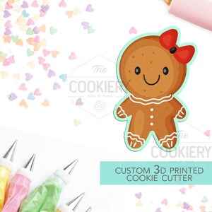 Girly Gingerbread Cookie Cutter - Gingerbread Man Cookie Cutter - Christmas Cutter -   3D Printed Cookie Cutter - TCK84124