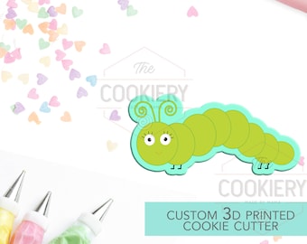 Cortador de galletas con forma de oruga - Cortador de galletas con forma de oruga de primavera - Cortador de galletas impreso en 3D - TCK34119