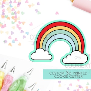 Rainbow with Clouds Cookie Cutter - Rainbow Cutter  - 3D Printed Cookie Cutter - TCK18105