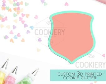 Cortador de galletas con forma de placa - Cortador de galletas con marco vintage - Cortador de galletas impreso en 3D - TCK36117