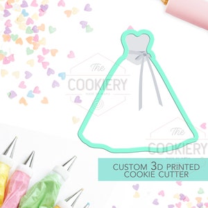 Wedding Dress Cookie Cutter .- Bride Cookie  - 3D Printed Cookie Cutter - TCK26100