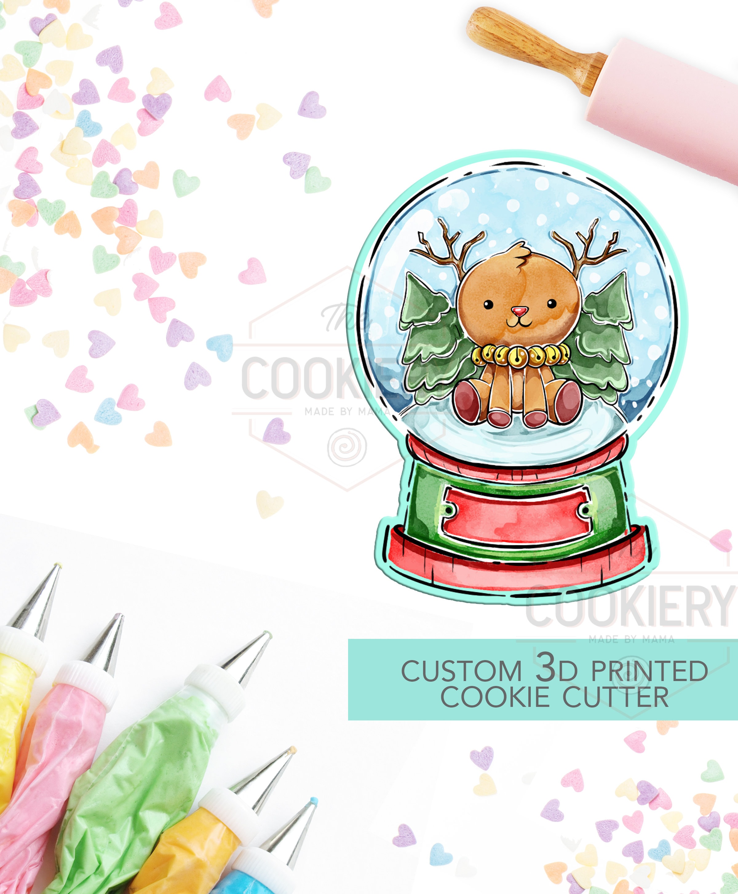 Christmas Snowglobe Cookie Cutter - Cute Snow globe Cookie Cutter - Winter Cutter -   3D Printed Cookie Cutter - TCK84103