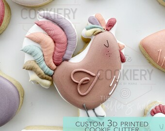 Cortador de galletas con forma de gallo - Tema de mercado agrícola - Cortador de galletas impreso en 3D - TCK42123