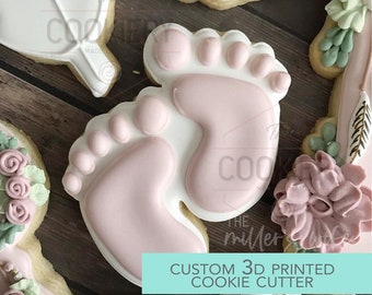 Baby Feet Cookie Cutter - Footprints Cookie Cutter,  Baby Shower Cookie - 3D Printed Cookie Cutter - TCK32117