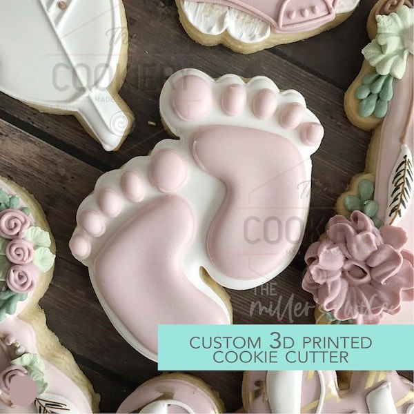 Baby Feet Cookie Cutter - Footprints Cookie Cutter,  Baby Shower Cookie - 3D Printed Cookie Cutter - TCK32117