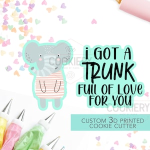 Trunk Full of Love - 2 PC Set  - Valentine&#39;s Day puns Cookie Cutters - Platter Cookie cutters - 3D Printed Cookie Cutter - TCK47110