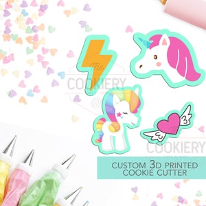 Mini Unicorn Cookie Cutter Set - Mini Cookie Cutters - 3D Printed Cookie Cutter - TCK21103 - Set of 4