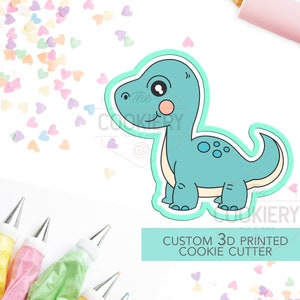 Dinosaur Cookie Cutter - Brontosaurus Cookie Cutter -  3D Printed Cookie Cutter - TCK34106