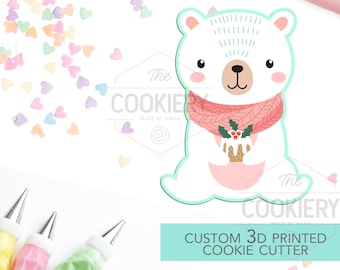 Cute Christmas Polar Bear Cookie Cutter - Polar Bear Cookie Cutter - Winter Cutter -   3D Printed Cookie Cutter - TCK84127