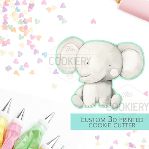 Sitting Elephant Cookie Cutter - Jungle Safari Cookie Cutter - 3D Printed Cookie Cutter - TCK34183