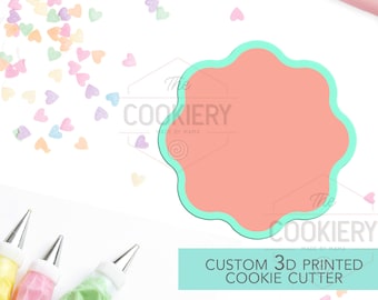Cortador de galletas con forma de placa festoneada - Cortador de galletas con marco vintage - Cortador de galletas impreso en 3D - TCK36118